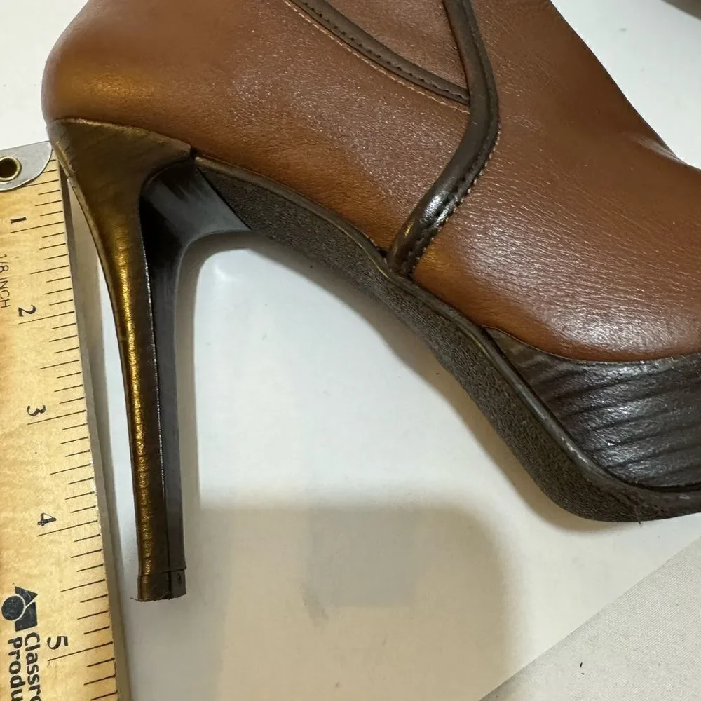 Seducta platform leather heeled  boots size 24 ,5/ 8,5 US